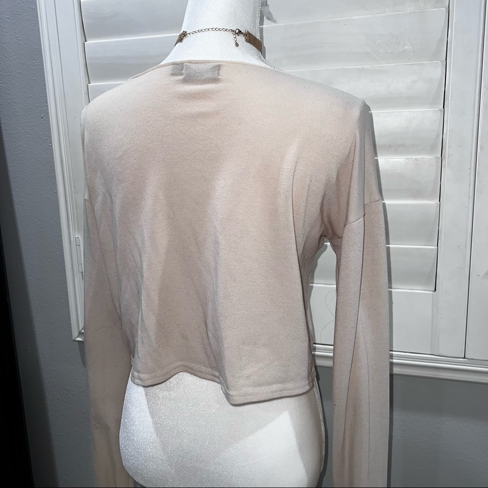Cream Zip Crop - Picture 2 of 5